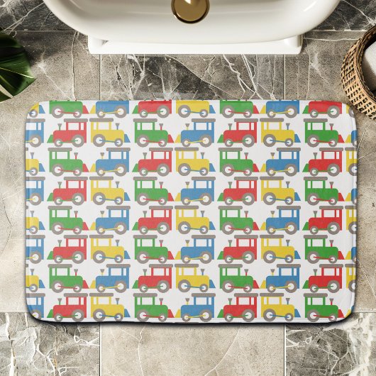 小カラフル列車のパターン バスマット