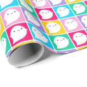 小カラフル幽霊 ラッピングペーパー (ロールコーナー)