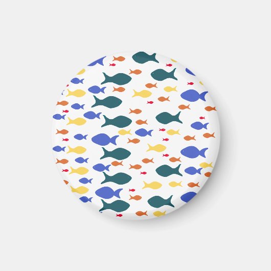小カラフル形魚、3.2 Cm円磁石 マグネット (正面)