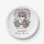 小カラフル狼の赤ちゃんシャワー ペーパープレート (正面)