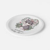 小カラフル狼の赤ちゃんシャワー ペーパープレート (アングル)