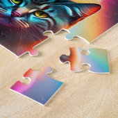 小カラフル猫3匹 ジグソーパズル (側面)