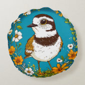 小カラフル輪のチドリ ラウンドクッション (裏面)