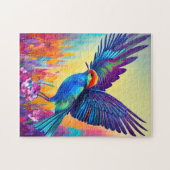 小カラフル鳥が飛び立つ準備 ジグソーパズル (横)