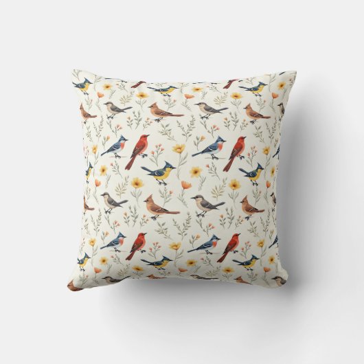 小カラフル鳥 クッション (裏面)