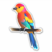 小カラフル鳥 シール (正面)