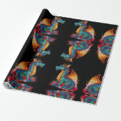 小カラフル龍 ラッピングペーパー (アンロールド)