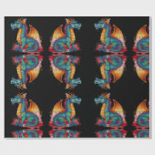 小カラフル龍 ラッピングペーパー (フラット)