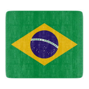 小ガラス板（ブラジル国旗あり） カッティングボード