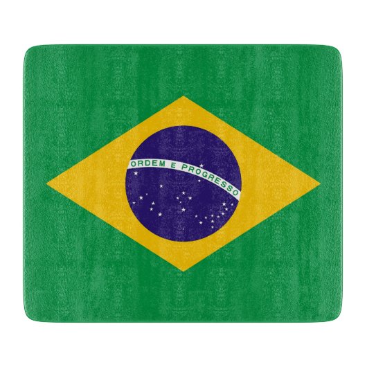 小ガラス板(ブラジル国旗あり) カッティングボード (正面)