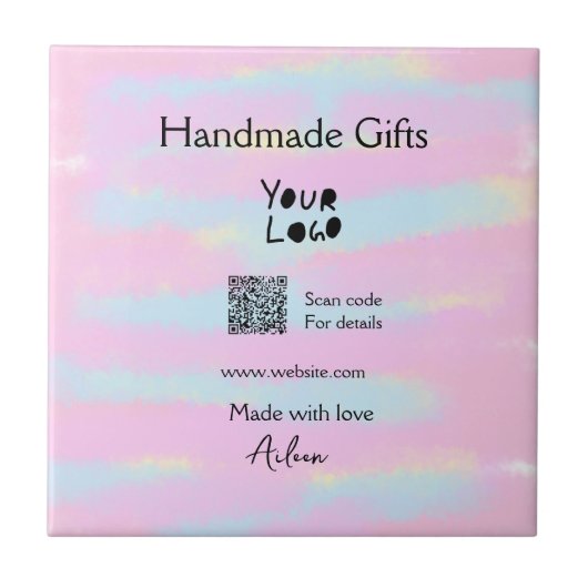 小ガーリー事業の手作りギフト愛QR作り タイル (正面)
