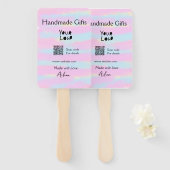 小ガーリー事業の手作りギフト愛QR作り ハンドファン (正面&裏面)