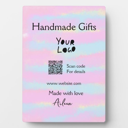 小ガーリー事業の手作りギフト愛QR作り フォトプラーク (正面)
