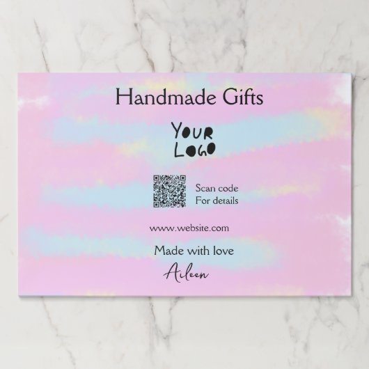小ガーリー事業の手作りギフト愛QR作り ペーパーパッド (正面)