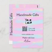 小ガーリー事業の手作りギフト愛QR作り ポストカード (正面/裏面)
