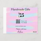 小ガーリー事業の手作りギフト愛QR作り ポストカード (裏面)