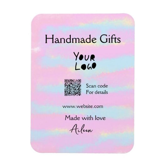 小ガーリー事業の手作りギフト愛QR作り マグネット (縦)