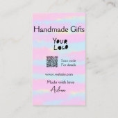 小ガーリー事業の手作りギフト愛QR作り 名刺 (裏面)