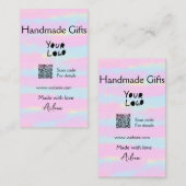 小ガーリー事業の手作りギフト愛QR作り 名刺 (正面/裏面)