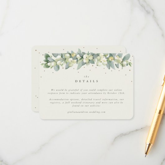 小クリームスノーベリー+ユーカリ結婚ス詳細 エンクロージャーカード (正面/裏面インサイチュ)