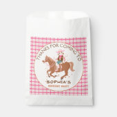 小クール女性のカーボーイと馬の誕生日パーティー フェイバーバッグ (正面)