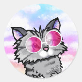 小クール猫 ラウンドシール (正面)