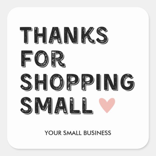小サンキューショッピング |スモールビジネス スクエアシール (正面)