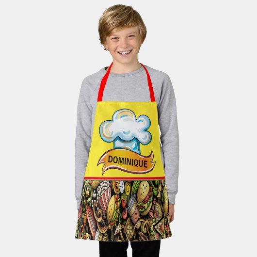 小シェフエプロン エプロン (着用した状態)