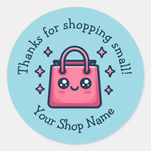小ショッピング向け可愛感謝していい小規模企業 ラウンドシール (正面)