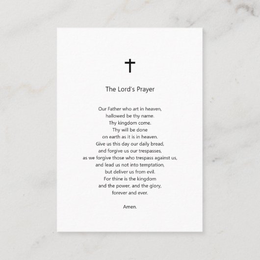 小シンプル写真記念祈りの言葉 名刺 (裏面)