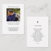 小シンプル写真記念祈りの言葉 名刺 (正面/裏面)