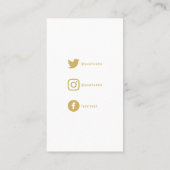 小シンプル型金ゴールド幾何学的イヤリングディスプレイ 名刺 (裏面)