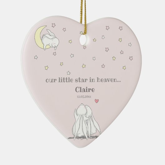 小スター天国かわいい失われた子どもの記念碑 セラミックオーナメント (右)