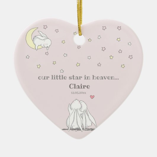 小スター天国かわいい失われた子どもの記念碑 セラミックオーナメント (正面)