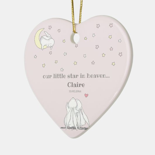 小スター天国かわいい失われた子どもの記念碑 セラミックオーナメント (左)