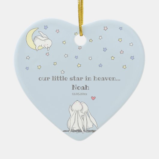 小スター天国可愛い失われた子の形見 セラミックオーナメント (正面)