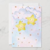 小スペインの星ピンクブルーツインズベビーシャワー 招待状 (裏面)