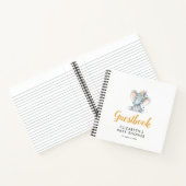 小ゾウ紫花のベビーシャワーガイスト ノートブック (内部)