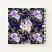 小ゾウ紫花のベビーシャワーガイスト ノートブック (裏面)