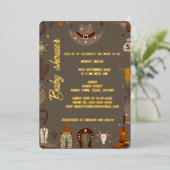 小テキサス州カウボーイ男女兼用の赤ちゃん 箔招待状 (立ち正面)