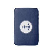 小ネイビーブルーいかりシルエット バスマット (正面縦)