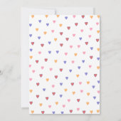 小ハートかわいい小さな恋人の赤ちゃんシャワー 招待状 (裏面)