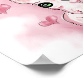 小ハートピンクのユニコーン子供へ ポスター (角)