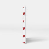 小ハート白と赤の電話ケース iPhoneケース (右側面)