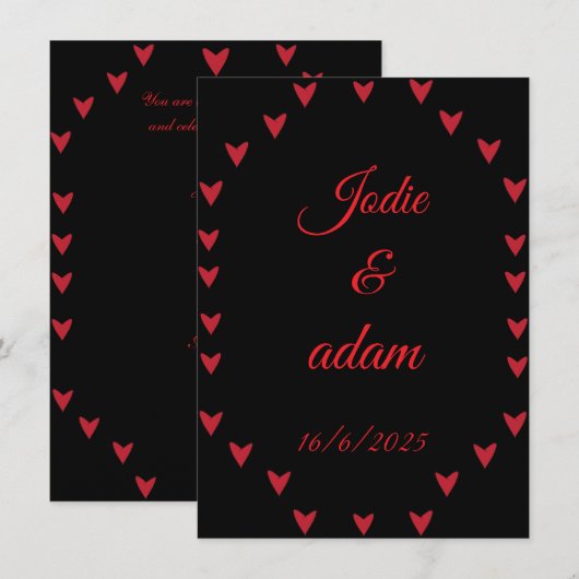 小ハート結婚ズ 招待状 (正面/裏面)