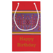 小パターン（の模様が）ある紙抱き枕ハッピーバースデー スモールペーパーバッグ (裏面)