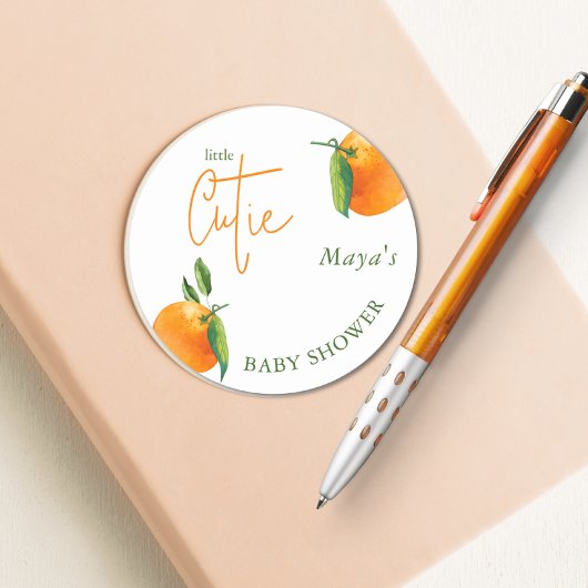 小パーソナライズされたかわいこちゃん赤ちゃんシャワー ラウンドシール