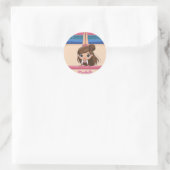 小パーソナライズされたさな体操少女、私は体操が大好き ラウンドシール (バッグ)