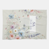 小パーソナライズされたさな野草付きキッチンタオル キッチンタオル (横)