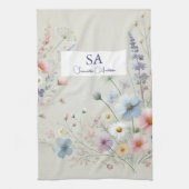 小パーソナライズされたさな野草付きキッチンタオル キッチンタオル (縦)